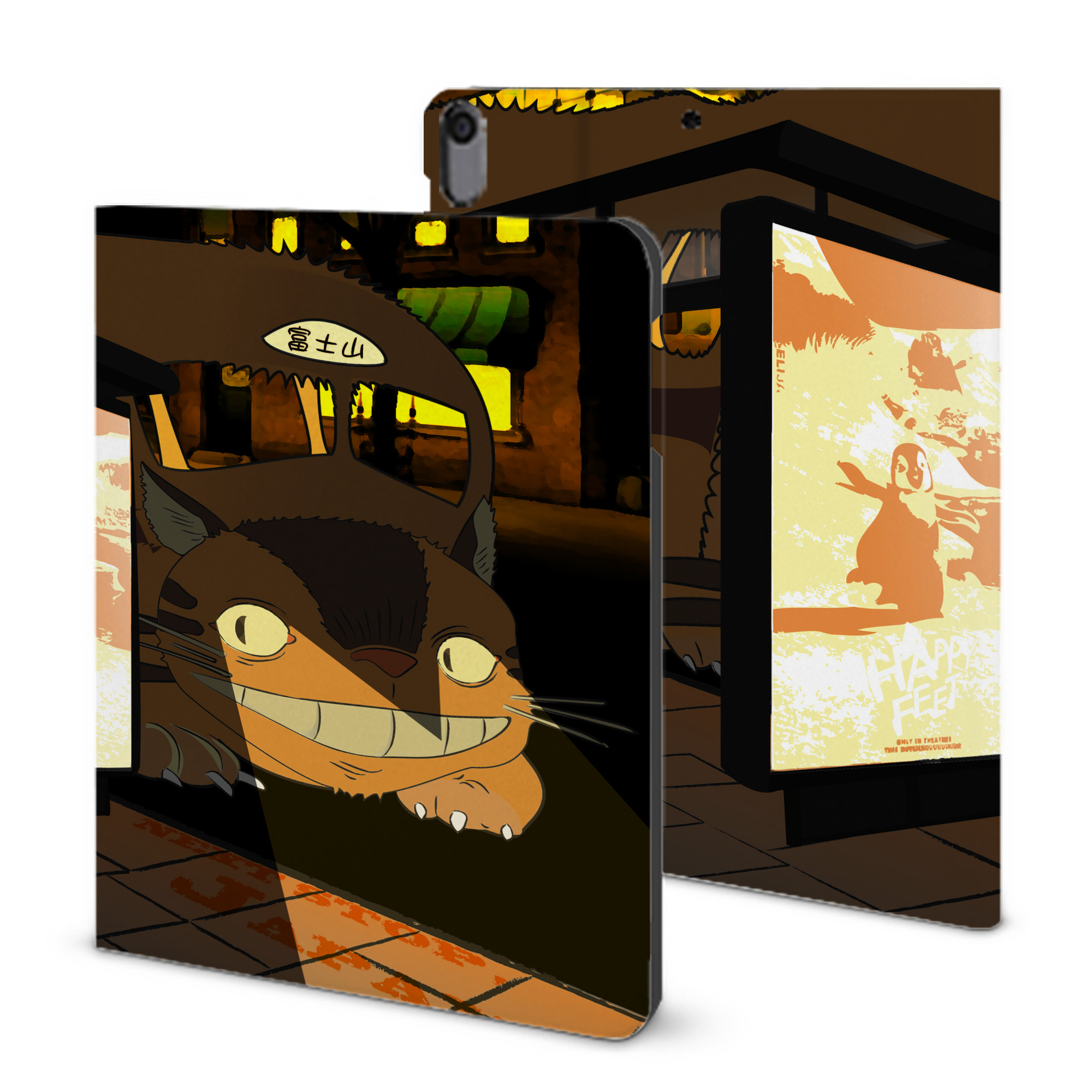 （画像用） となりのトトロ 草壁メイ 草壁サツキ My Neighbor Totoro Satsuki Kusakabe Mei Kusakabe IPad ケース ブック型 PUレザー TPU 耐衝撃 軽量 薄型 ペン収納なし 全面保護 IPad 各モデル対応